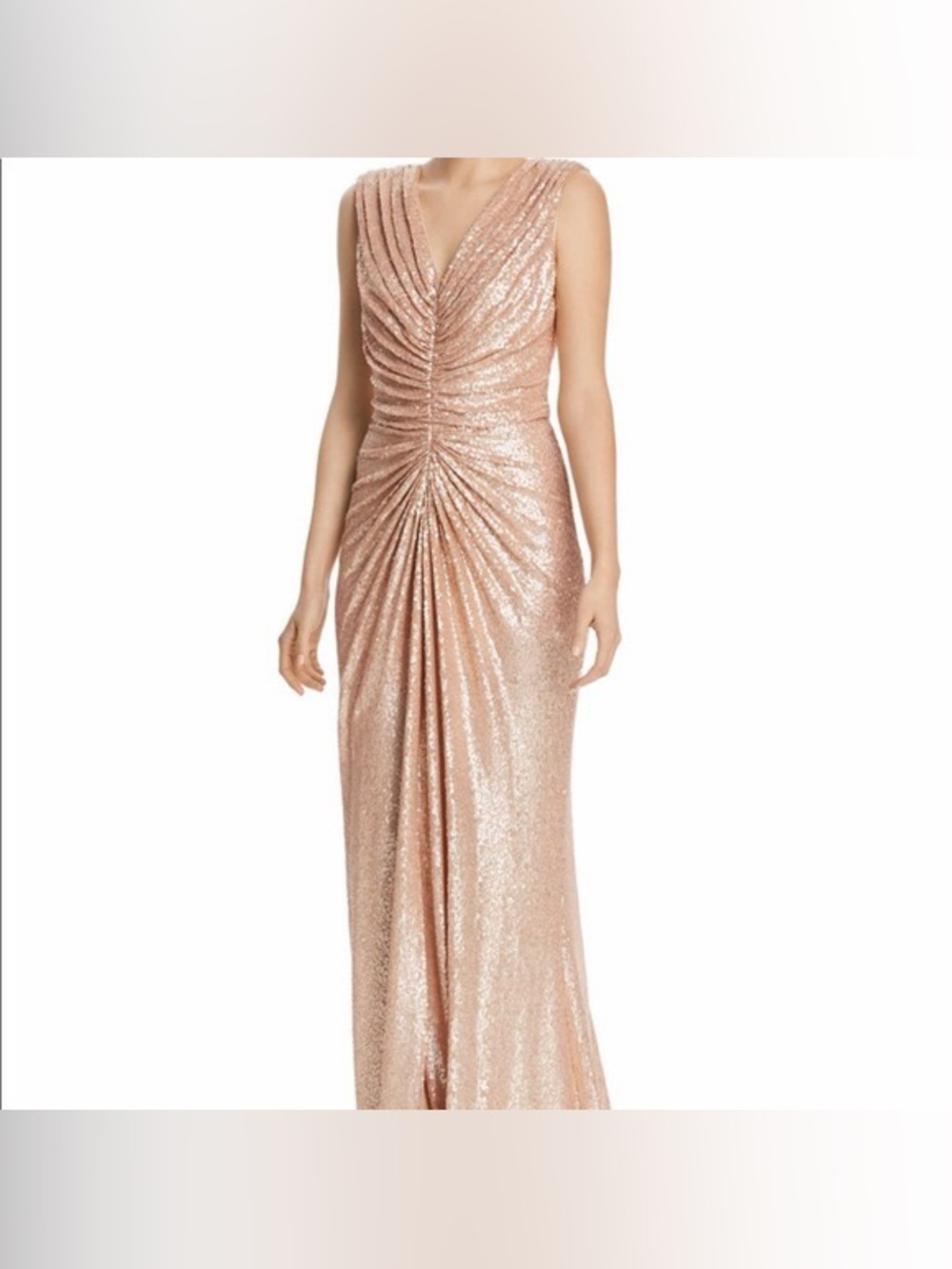 *New* Tadashi Shoji Gold Sequin Gown, Size Medium
